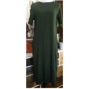 black linen tunic dress Black Linen Midi Hooded Dress - Oversized Tunic with Long Sleeves C1075 main image 1